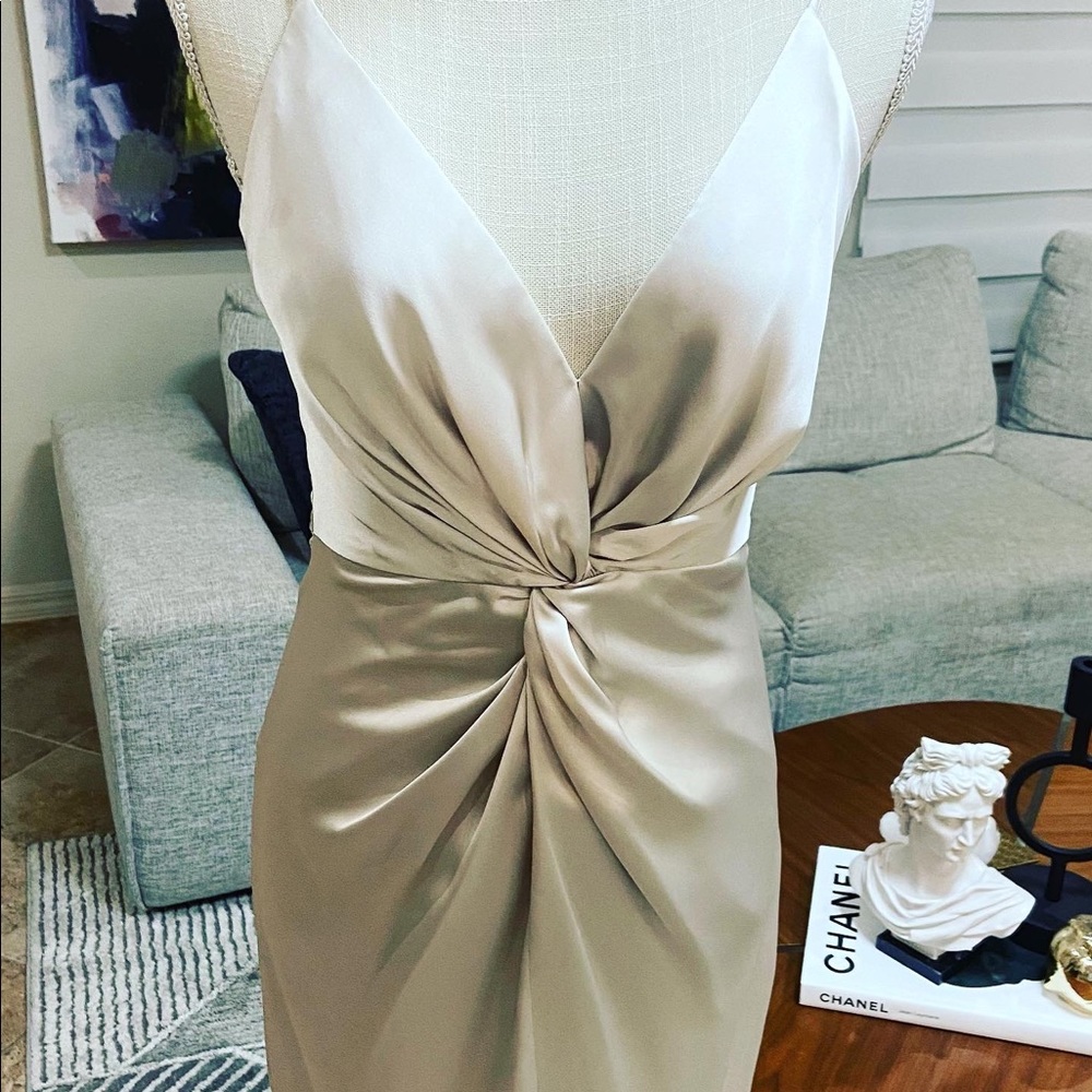 Cute mini dress color champagne size 0